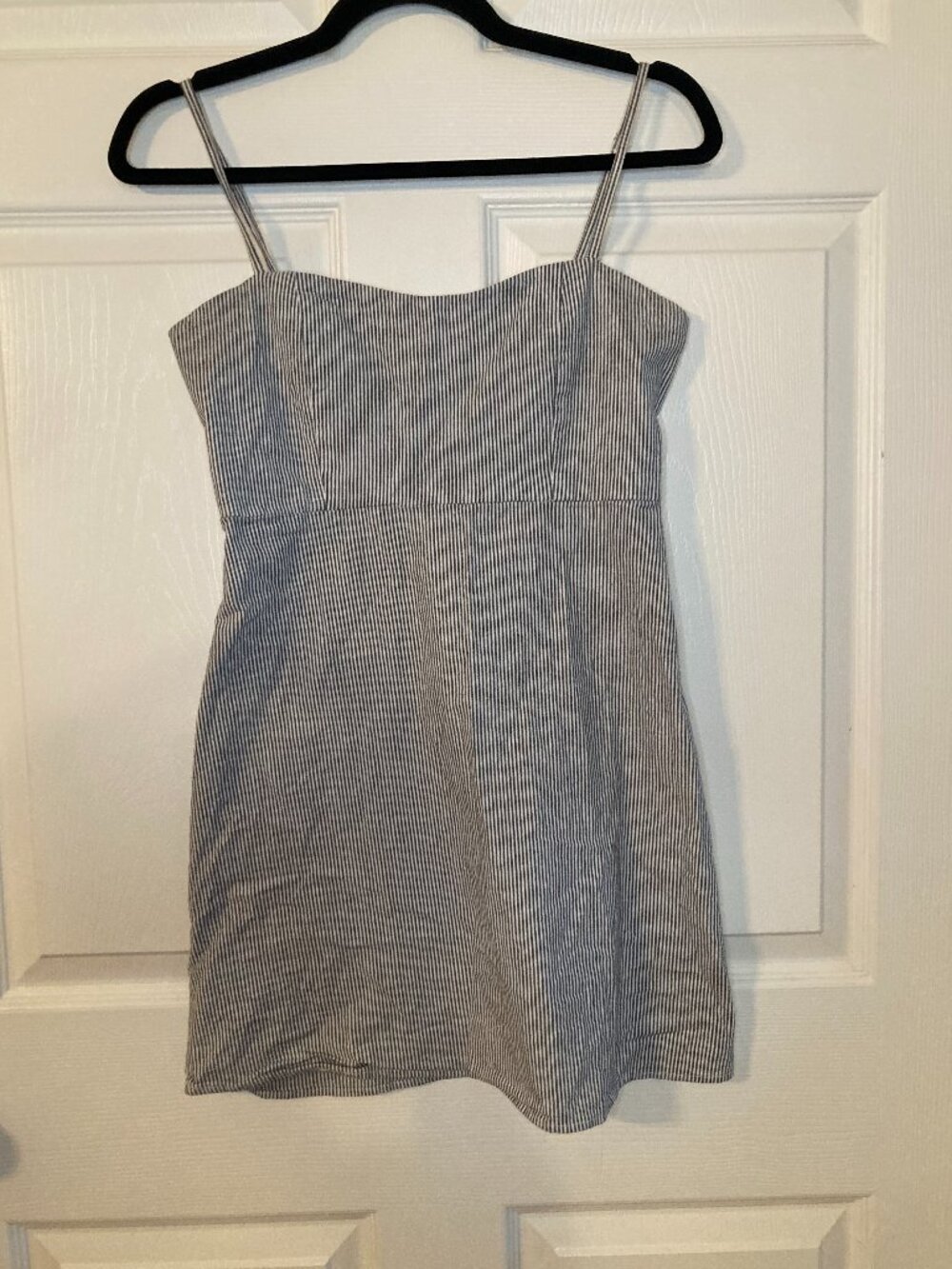Brandy Melville Karla Blue White Seersucker Sleeveless Mini Dress - XS/S